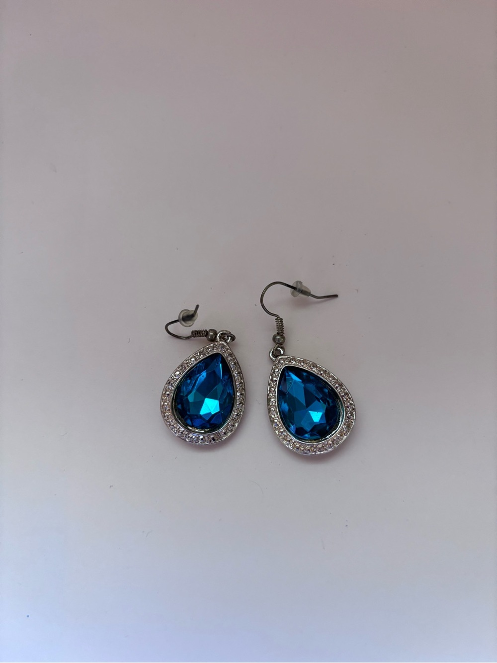 Blue Teardrop Crystal Dangle Earrings - Women Jewelry